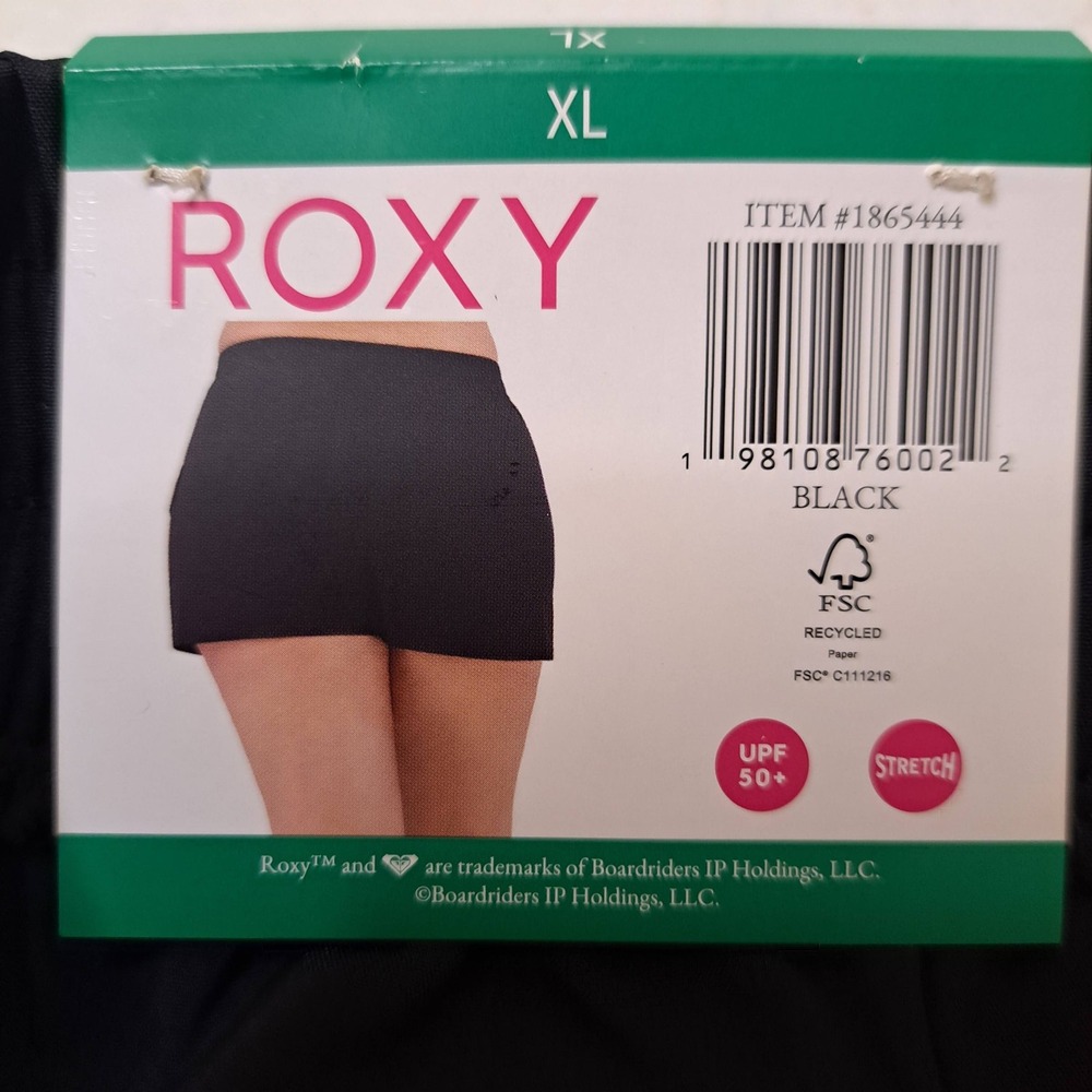Roxy Board Shorts Womens XL Black NWT Stretch UPF 50+ 4in Inseam 1478-210